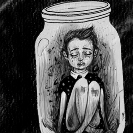 девушка в банке