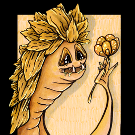 Желтый монстр с цветочком