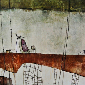 Эскиз декораций к пьесе Б.Шоу "Дом, где разбиваются сердца"