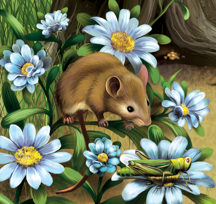 Мышонок и кузнечик