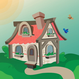 Дом. Пример иллюстрации для детей