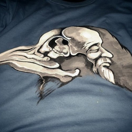 Миииистика!!!)))  текстильная краска, рисунок на футболке) 