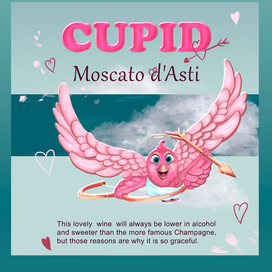 Cupid снегирь купидон этикетка для вина ко дню влюбленных
