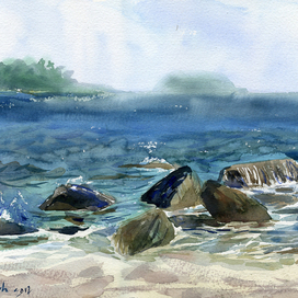 камни в волнах