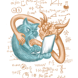 Котик за компьютером