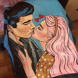 Джинсовая куртка с ручной росписью 