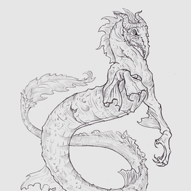 Скетч. Водяной дракон. 