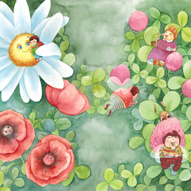 Ромашка, мак и кашка