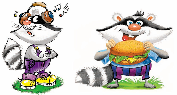 2  Енота- 2 raccoons