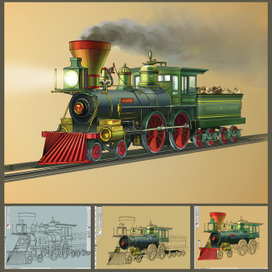 Паровоз линии Atchison,Topeka & Santa Fe (USA)