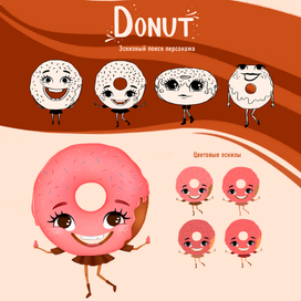 Персонаж девочка пончик для пекарни