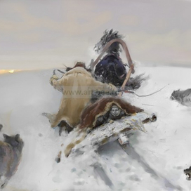 "Погоня" Иллюстрация к книге мемуаров В. Урюмцева-Ермака