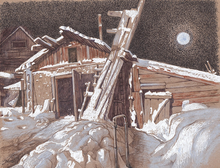 Зимняя деревня