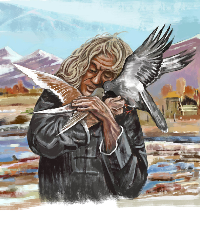 Портрет с голубями 