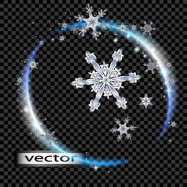 Снежинки на прозрачном фоне