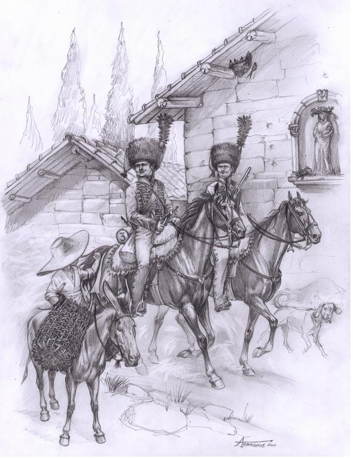 Гусары 3-го полка на разведке. Испания