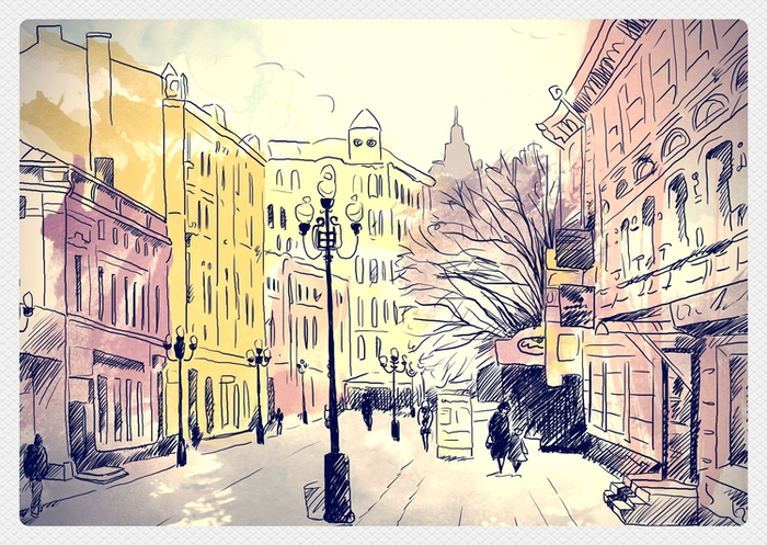 Арбат. Открытка