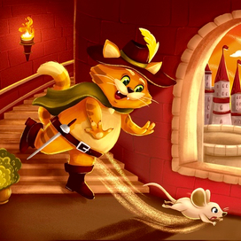 Иллюстрация «Кот в сапогах», детские пазлы