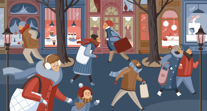 вечерние витрины