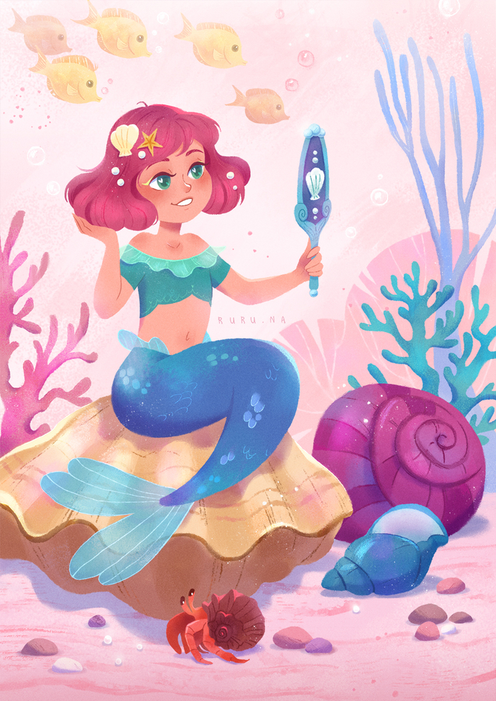 Русалочка с зеркалом