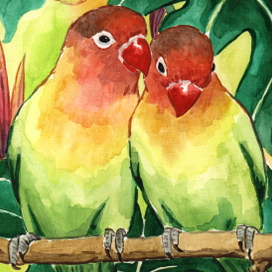 Серия акварельных иллюстраций "Милые животные"