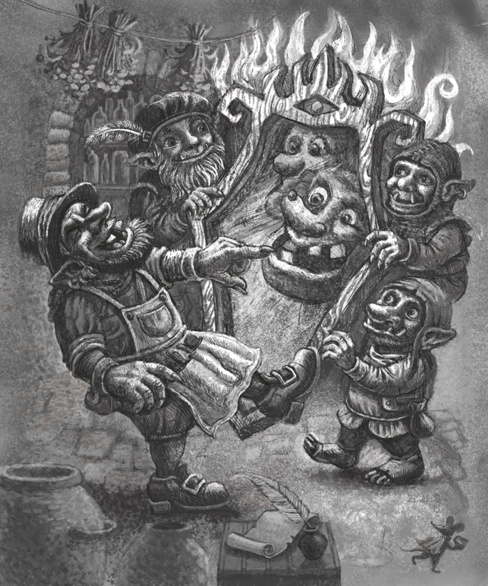 Эскиз « Злобный троль и его слуги»