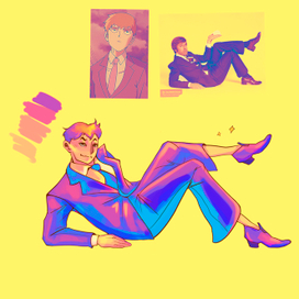 Скетч персонажа (неон)