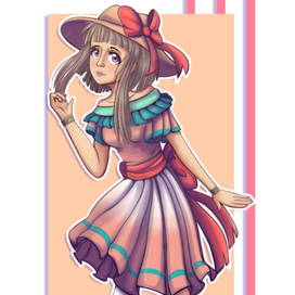 "Девушка а летнем наряде"