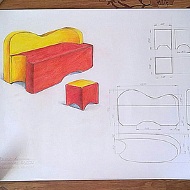 Яркий диван