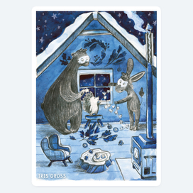 Иллюстрации к сказкам о зимних приключениях Ёжика и его друзей в преддверии Нового года. Выполнены в смешанной технике традиционными материалами.