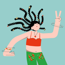 Персонаж с косичками 