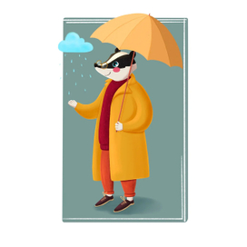 Барсук и осенний дождик