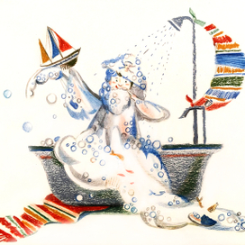 Иллюстрация к стихотворению А.Орловой "Приключение в ванной"