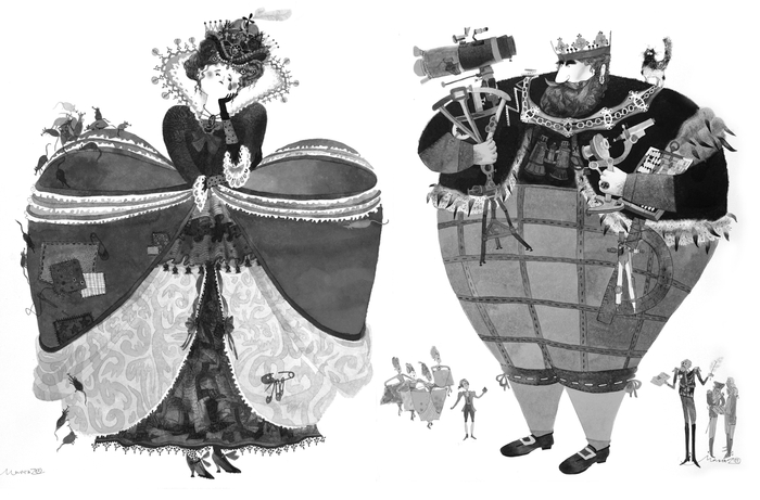 "Мэри Поппинс", глава "Кошка, которая смотрела на короля".  Королева и Король, разворот 50х80 см