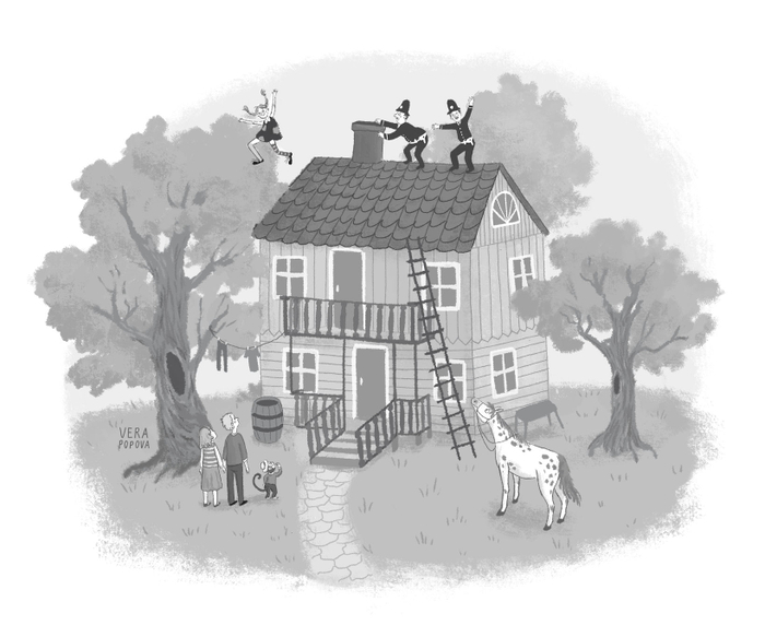 Иллюстрация к книге Пеппи Длинныйчулок