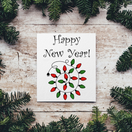 Новогодняя открытка "Новогодняя гирлянда"