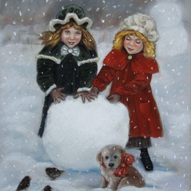 Ретро зима. иллюстрация для открыток