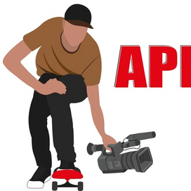 Логотип для видеооператора который снимает скейтбординг