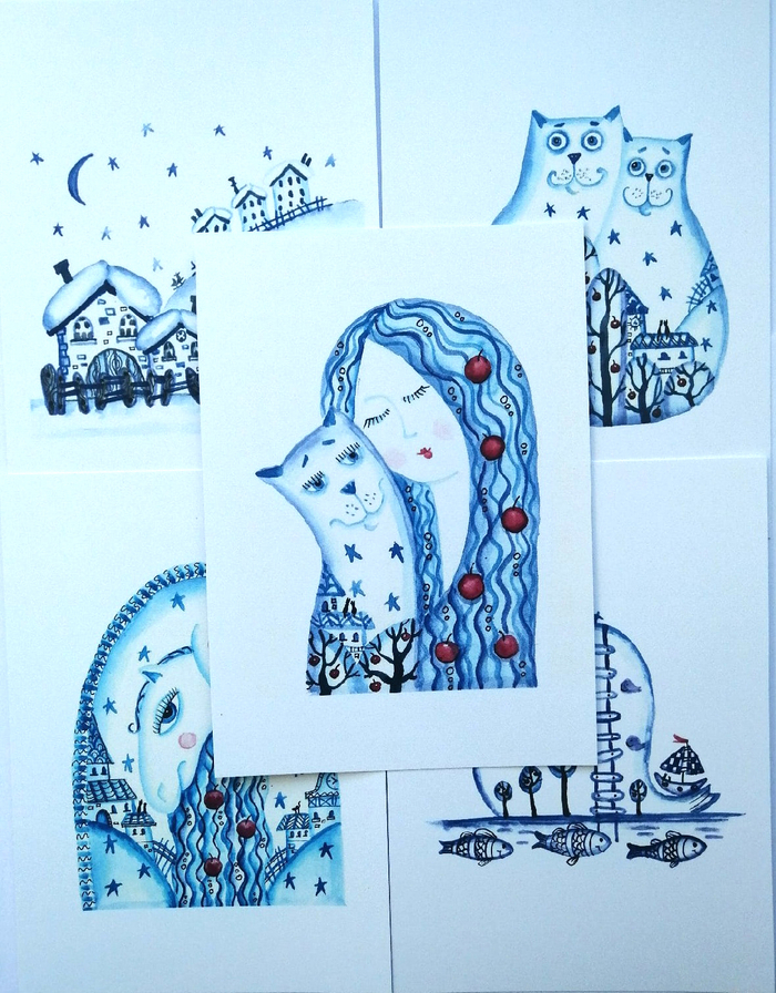 Открытки"Снежные и нежные"