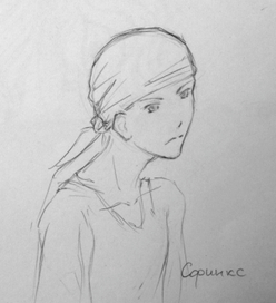 Скетч персонажа книги "Дом, в котором...". Сфинкс.