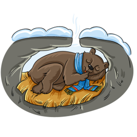 Медведь в берлоге