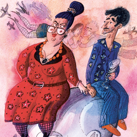 К рассказу Ираклия Квирикадзе "Много сигар, кофе и комсомол". Для журнала Story