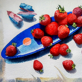 ,,Натюрморт с клубникой ,,