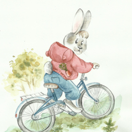 Заяц на велосипеде