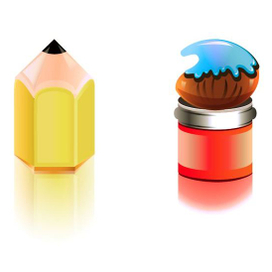 Карандаш и кисть