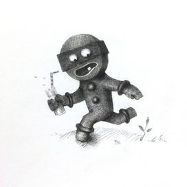 Имбирный человечек для открытки