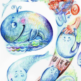 Иллюстрация к стихотворению "Кит и кот"