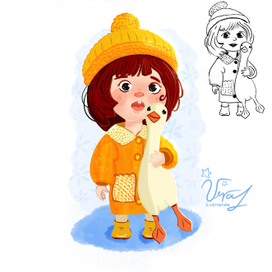 Девочка и гусь