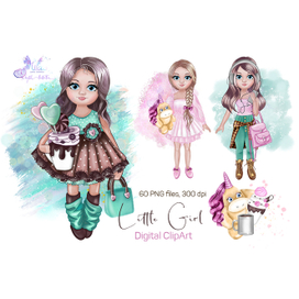 Набор иллюстраций Little girl