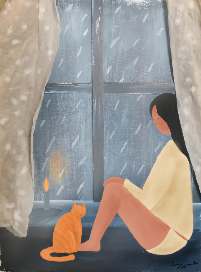 Уютный миг под дождём